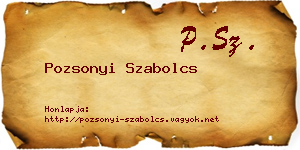 Pozsonyi Szabolcs névjegykártya