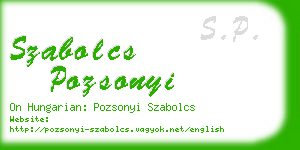 szabolcs pozsonyi business card